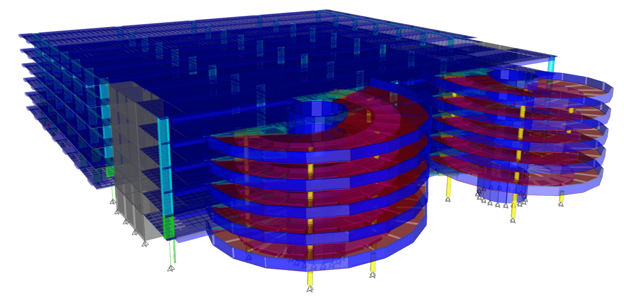 ETABS Model of Carpark with Spiral Ramp