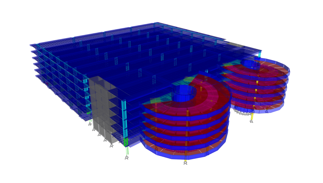 ETABS Model of Carpark with Spiral Ramp