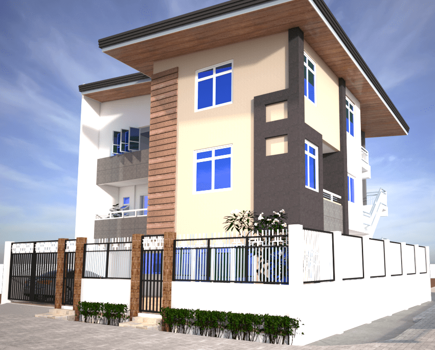 Render of Three-Story Apartment Building 2